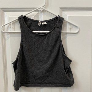 Divided (H&M) Dark Grey Cropped Tank